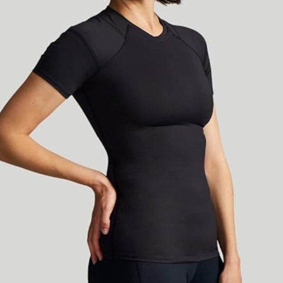TOMMIE COPPER Women Shoulder Support, Posture Compression Shirt Sz L Black - Picture 5 of 12